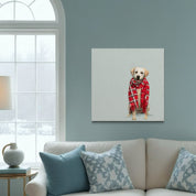 Festive Yellow Lab Canvas Wrap