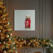 Festive Yellow Lab Canvas Wrap