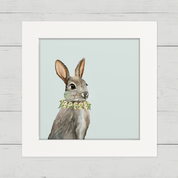 Floral Baby Bunny Happy Square