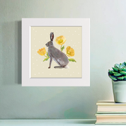 Floral Rabbit Happy Square™