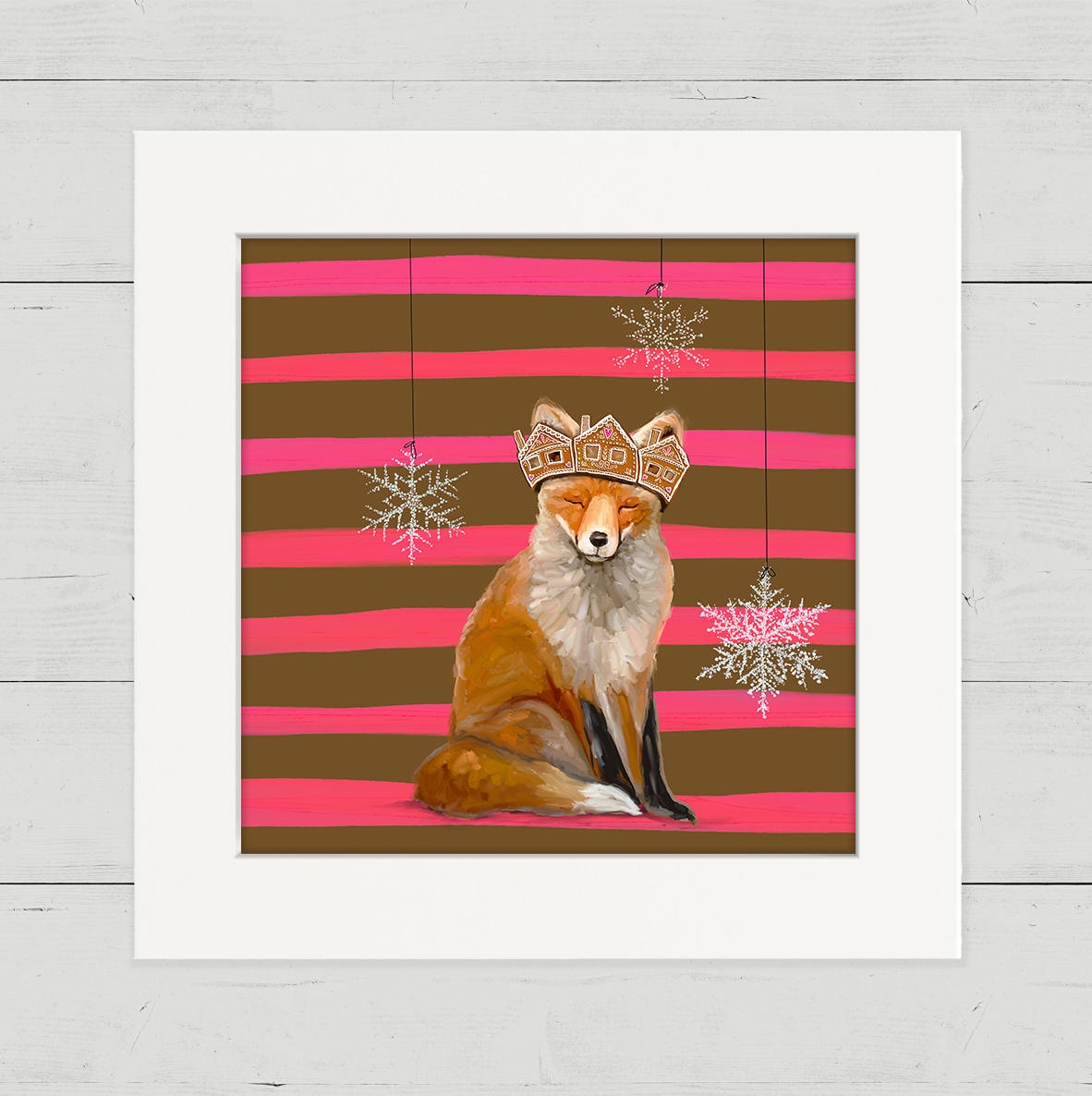 Gingerbread Fox Happy Square