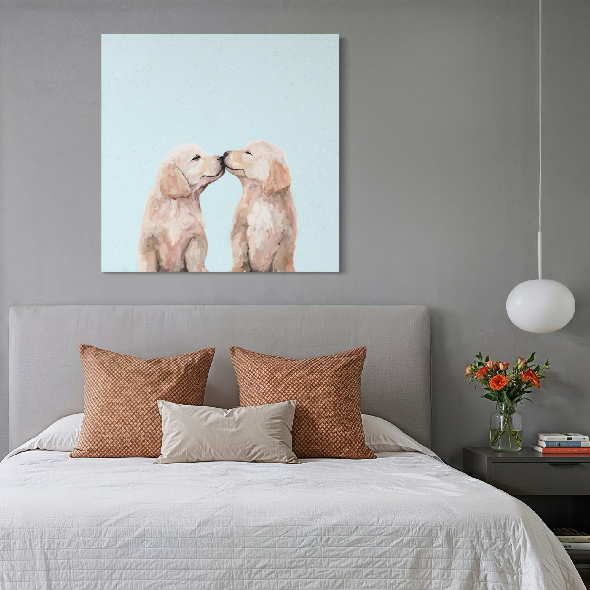 Golden Pup Kisses Canvas Wrap