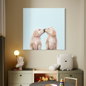 Golden Pup Kisses Canvas Wrap