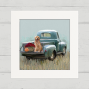 Golden Pup in Truck Happy Square