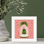 Golden Retriever Snow Globe Happy Square™