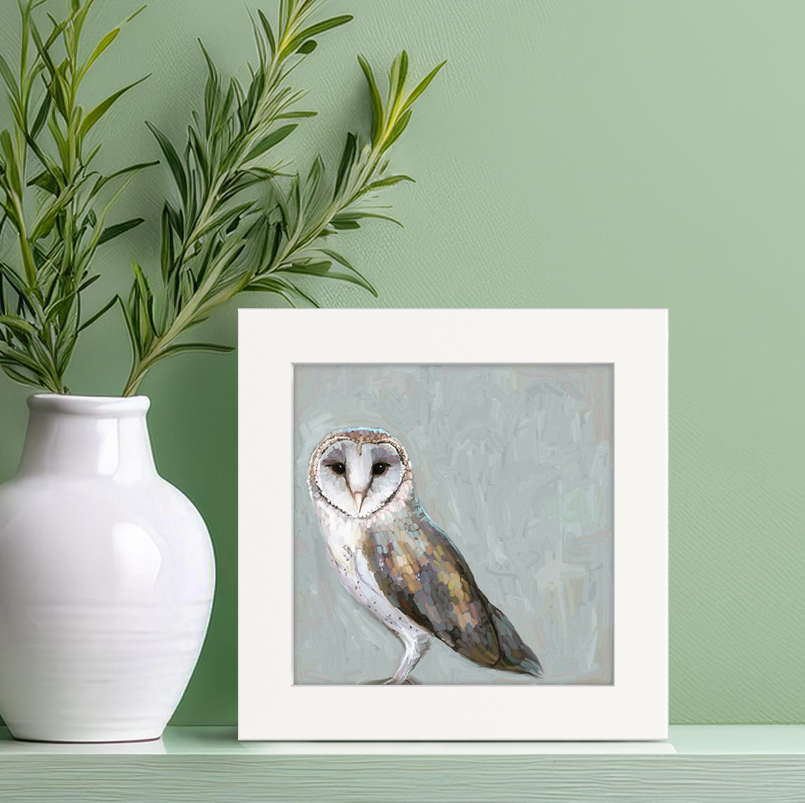 Gray Day Owl Happy Square