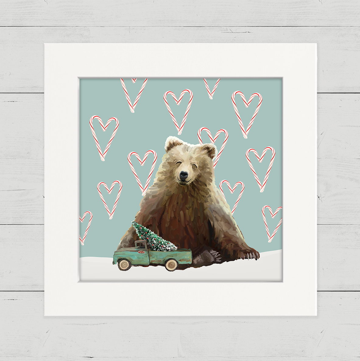 Holiday - Vintage Truck and Bear Happy Square