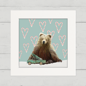Holiday - Vintage Truck and Bear Happy Square