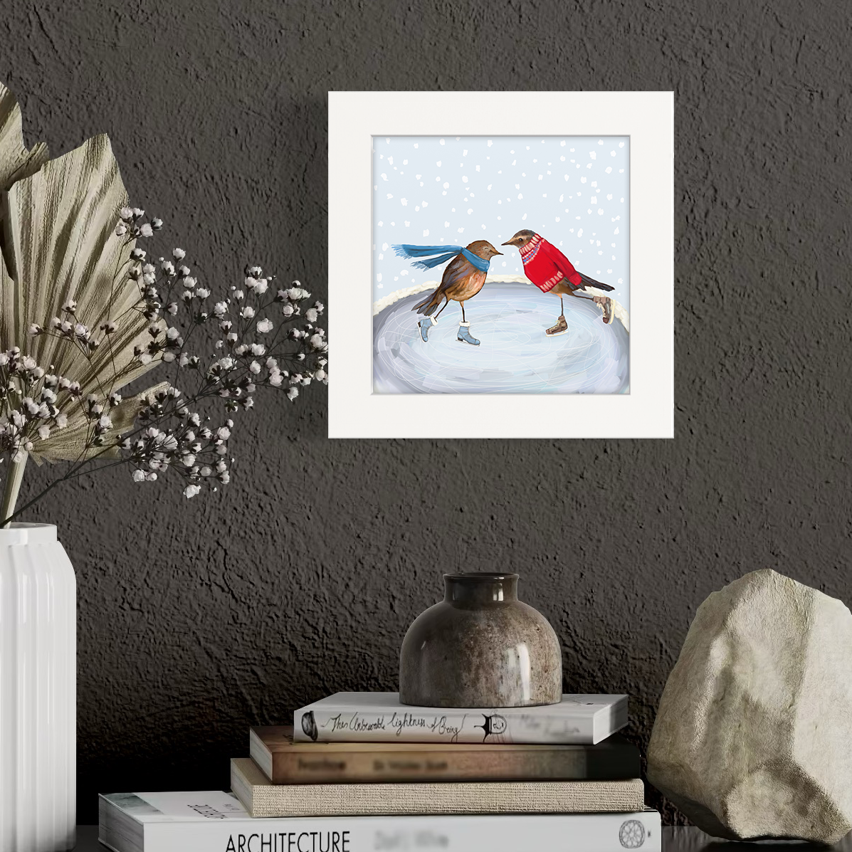 Holiday Collection - Skating Birds Happy Square