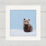 Holiday Collection - Snowy Baby Bear Cub Happy Square