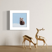 Holiday Collection - Snowy Baby Bear Cub Happy Square