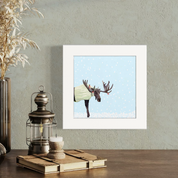 Holiday Collection - Snowy Moose in Sweater Happy Square