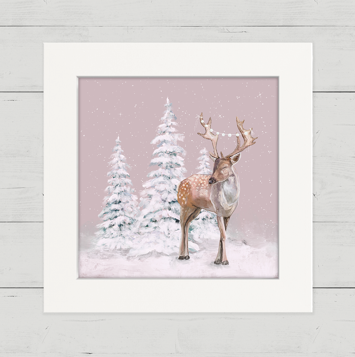 Holiday Deer Happy Square