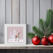 Holiday Deer Happy Square