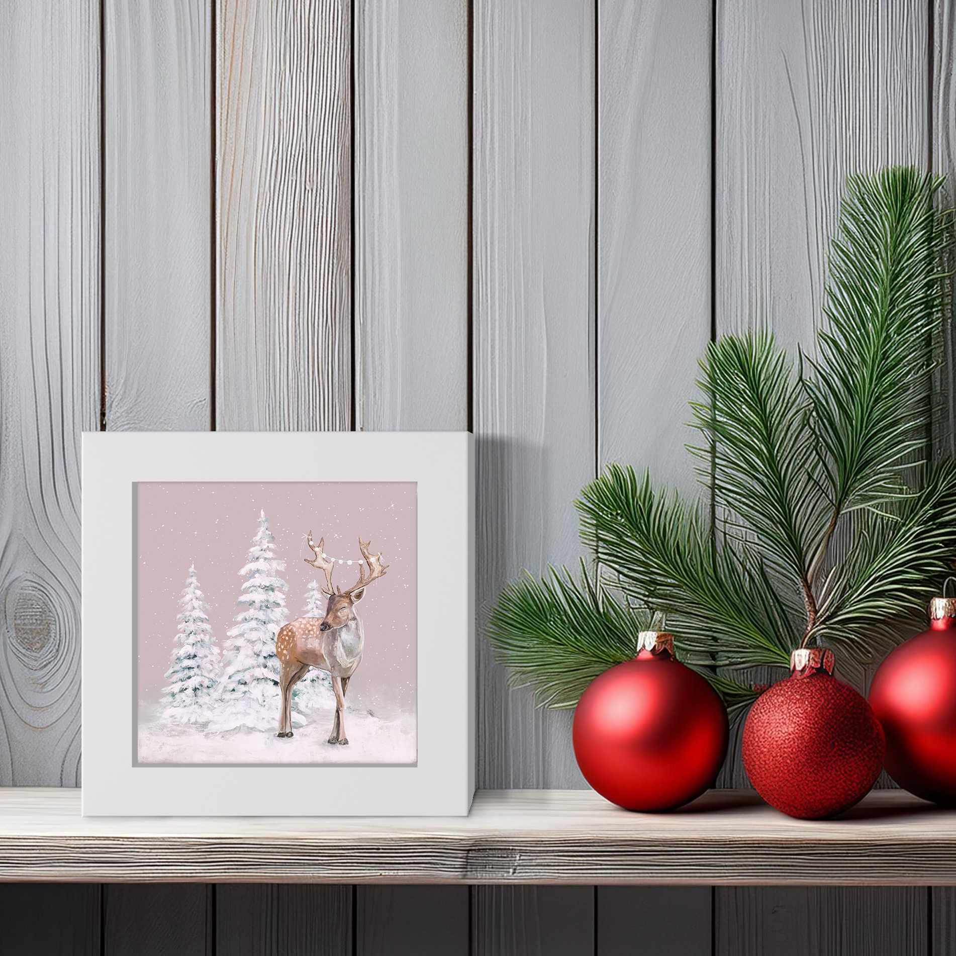 Holiday Deer Happy Square