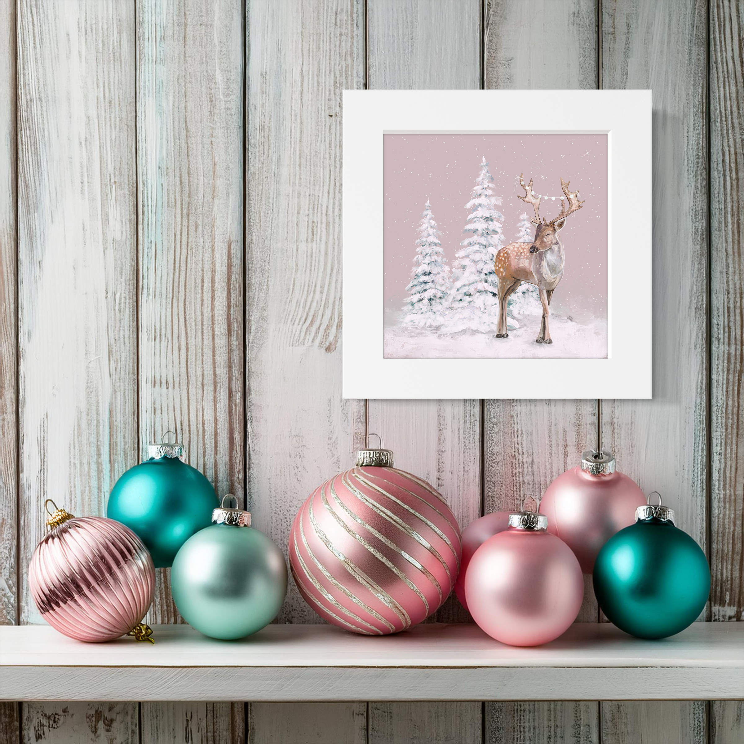 Holiday Deer Happy Square