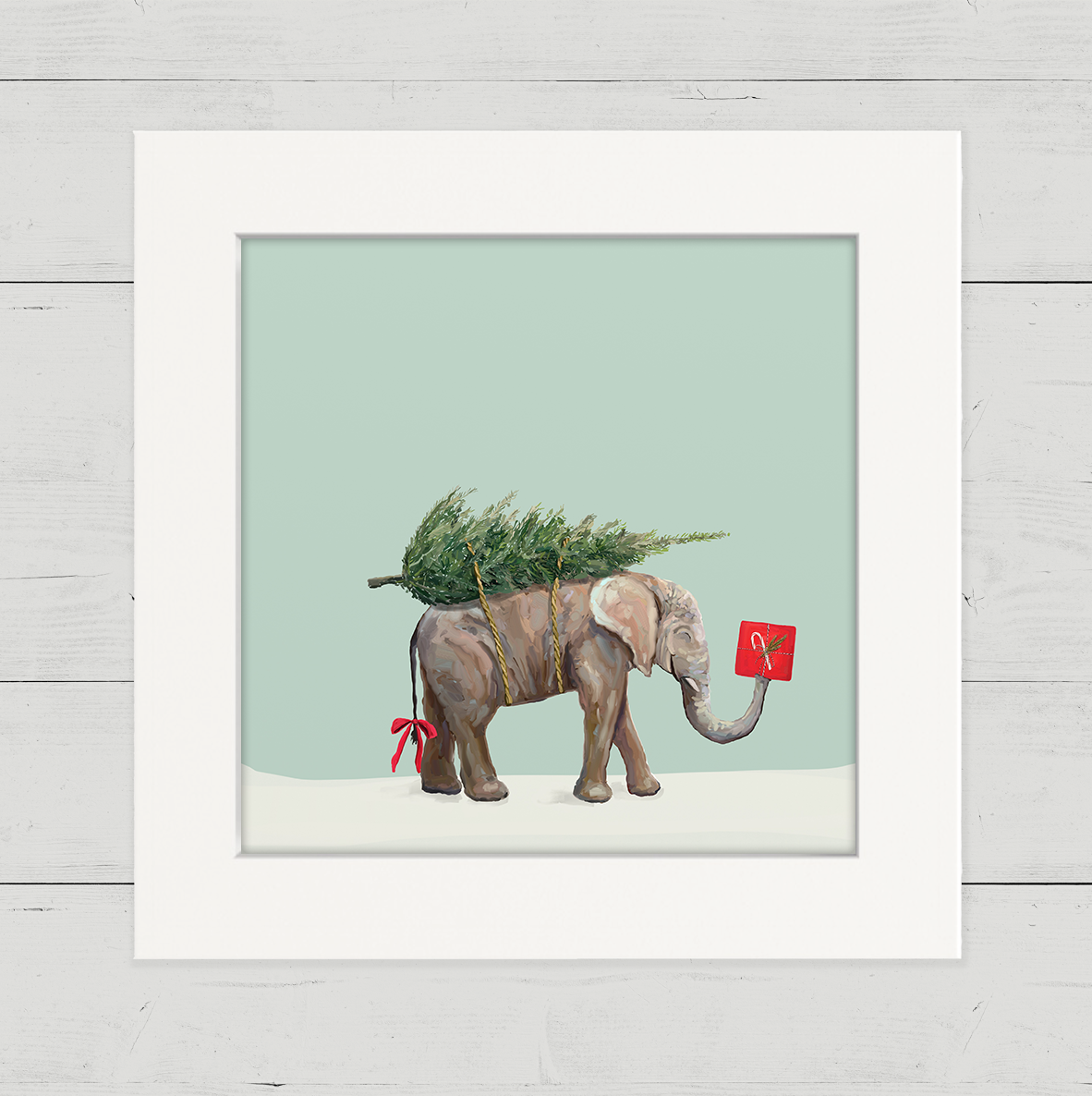 Holiday Elephant Happy Square