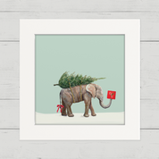 Holiday Elephant Happy Square