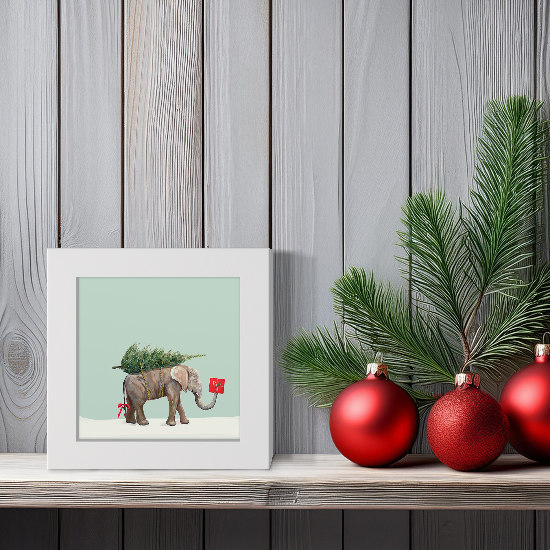 Holiday Elephant Happy Square