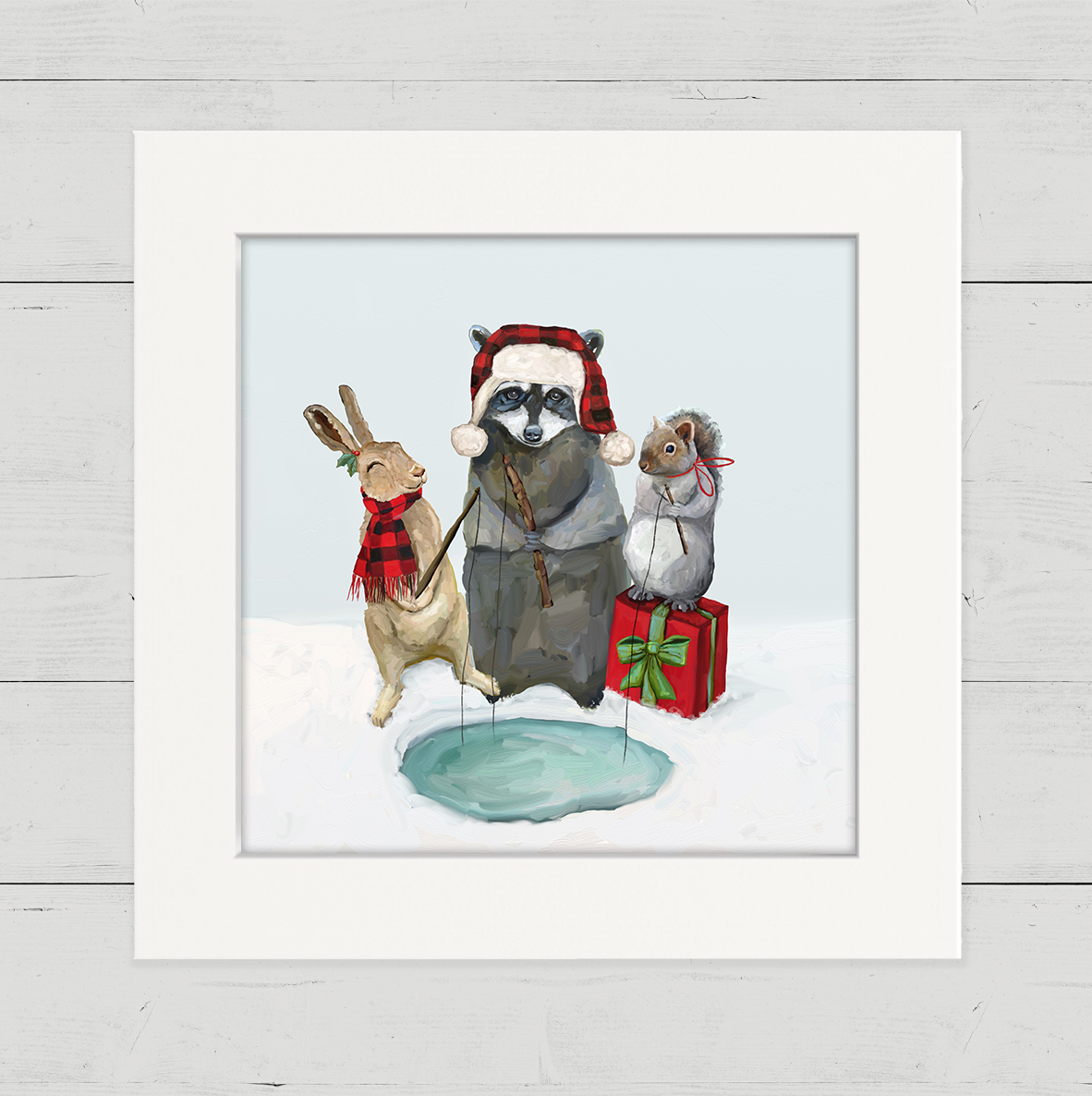 Holiday Fishing Trio Happy Square