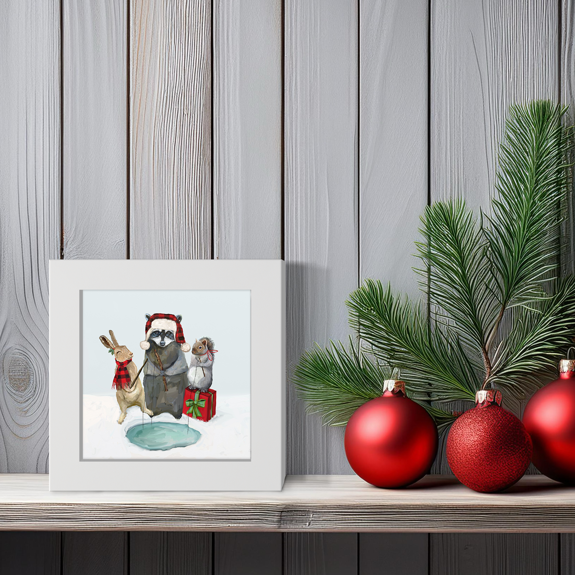 Holiday Fishing Trio Happy Square