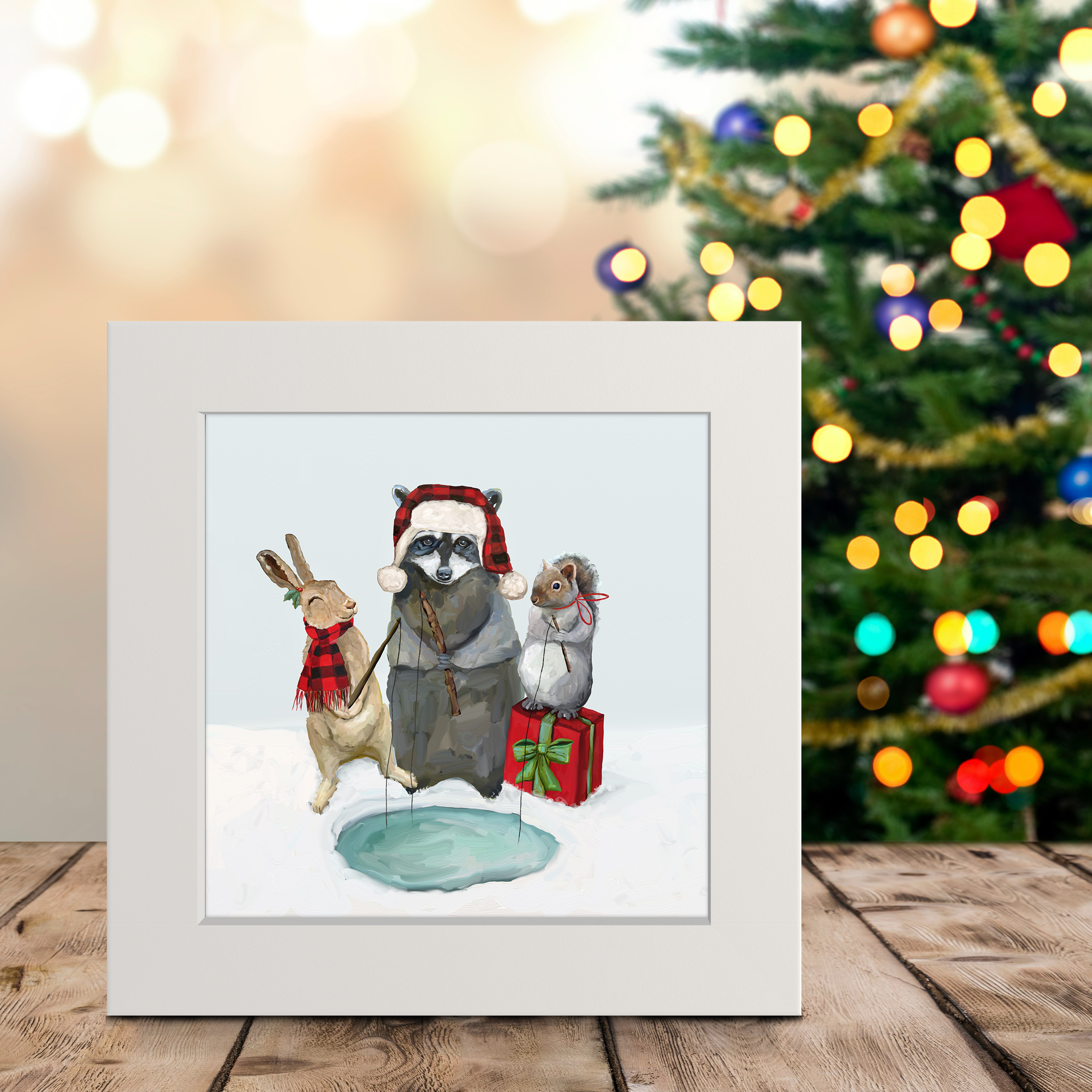 Holiday Fishing Trio Happy Square