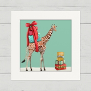 Holiday Giraffe Happy Square