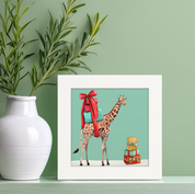 Holiday Giraffe Happy Square