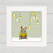 Holiday Party Bulldog Pup Happy Square