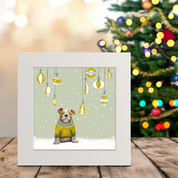 Holiday Party Bulldog Pup Happy Square