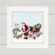 Holiday Santa with Friends Happy Square