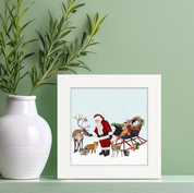 Holiday Santa with Friends Happy Square