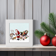 Holiday Santa with Friends Happy Square