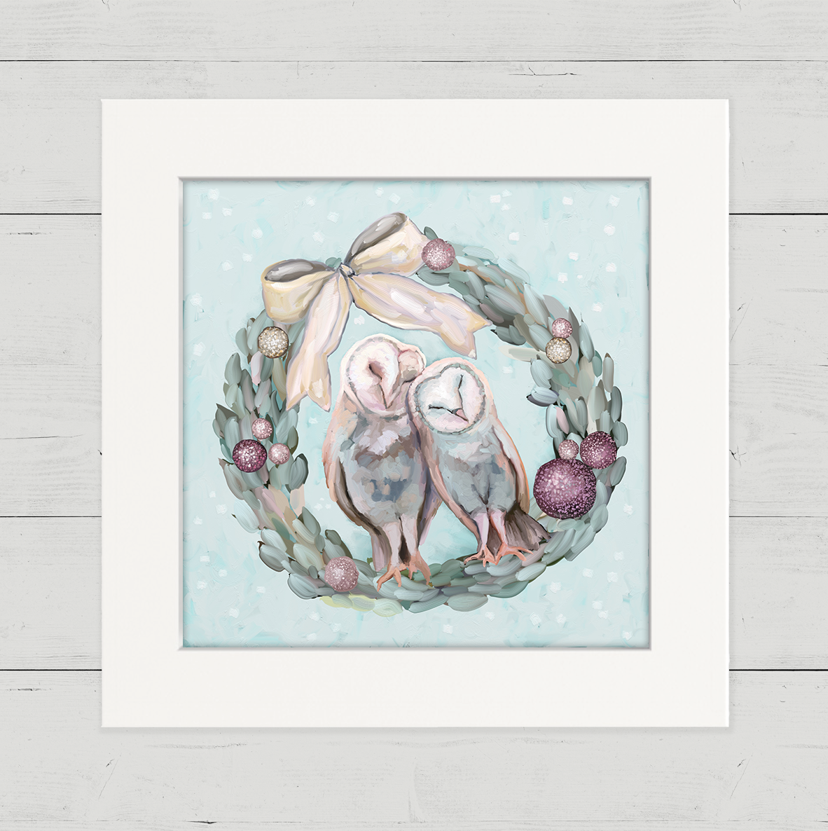 Holiday Sugar Plum Owls Happy Square