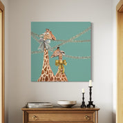 Holiday - New Year Giraffes Canvas Wrap