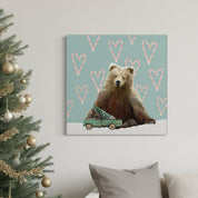 Holiday - Vintage Truck and Bear Canvas Wrap