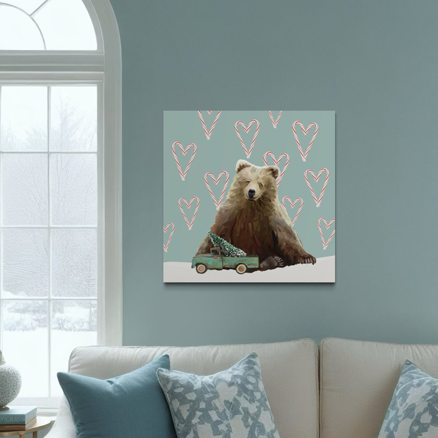 Holiday - Vintage Truck and Bear Canvas Wrap