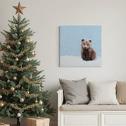 Holiday Collection - Snowy Baby Bear Canvas Wrap
