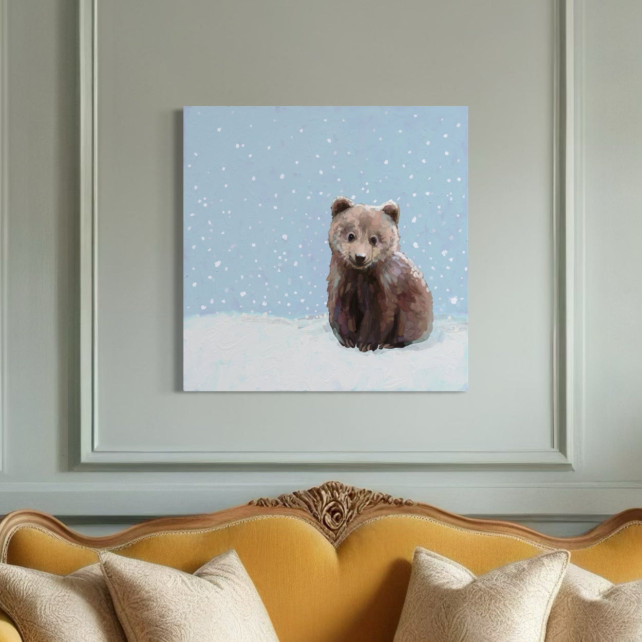 Holiday Collection - Snowy Baby Bear Canvas Wrap