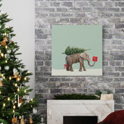 Holiday Elephant Canvas Wrap