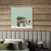 Holiday Elephant Canvas Wrap