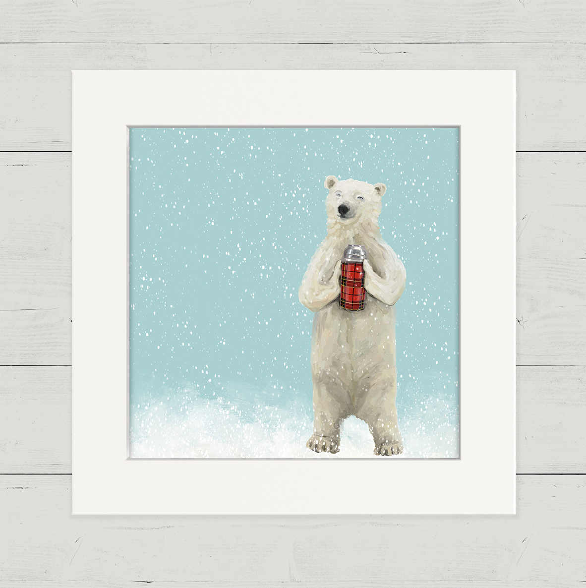 Hot Cocoa Polar Bear Happy Square