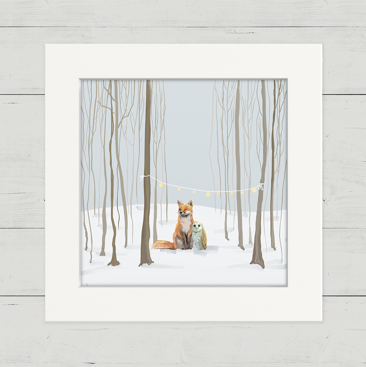 Hygge Forest Scene Happy Square