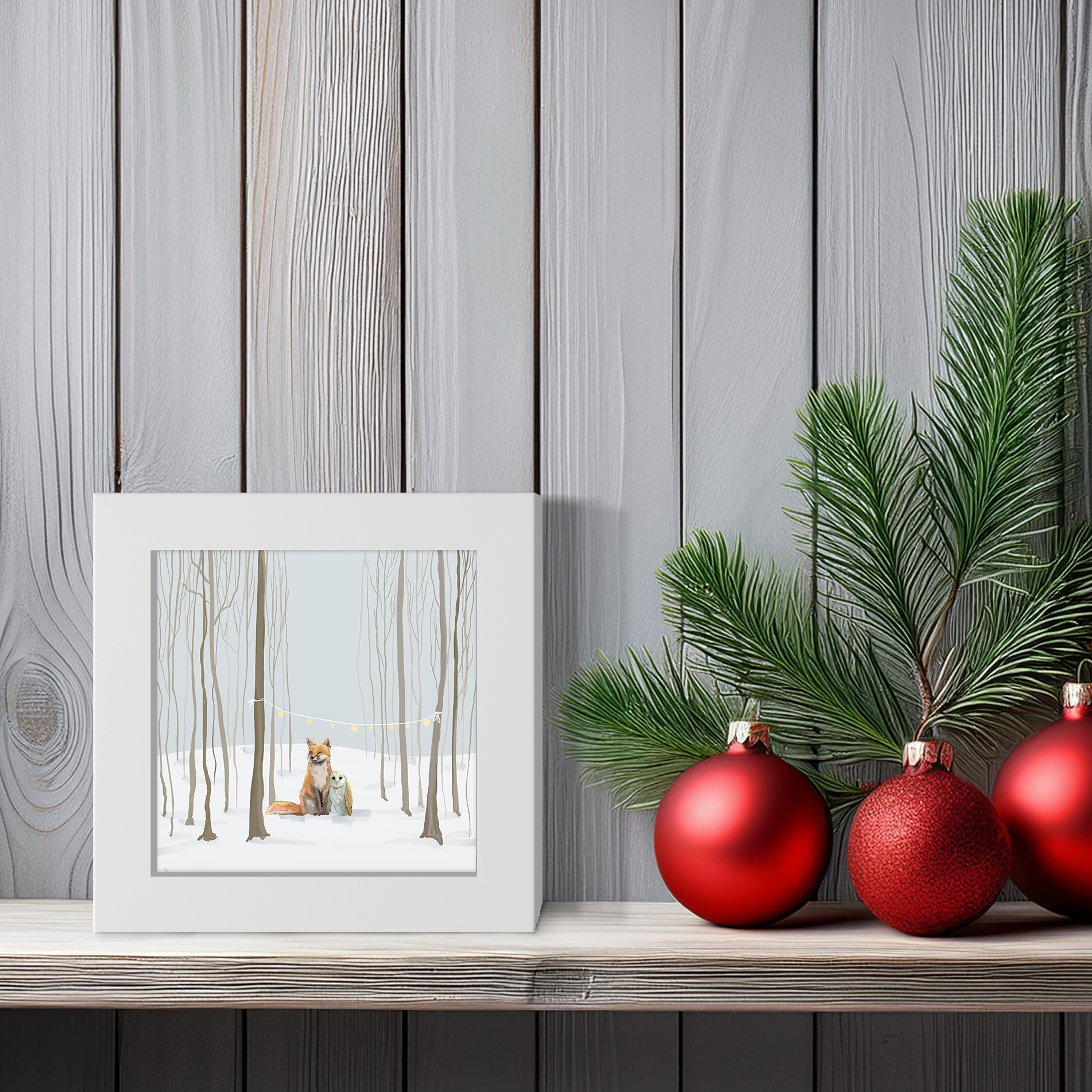 Hygge Forest Scene Happy Square