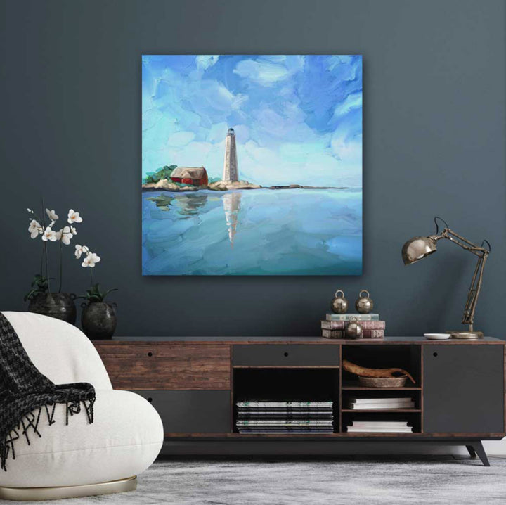 New Haven Lighthouse Stretched Canvas Wall Art