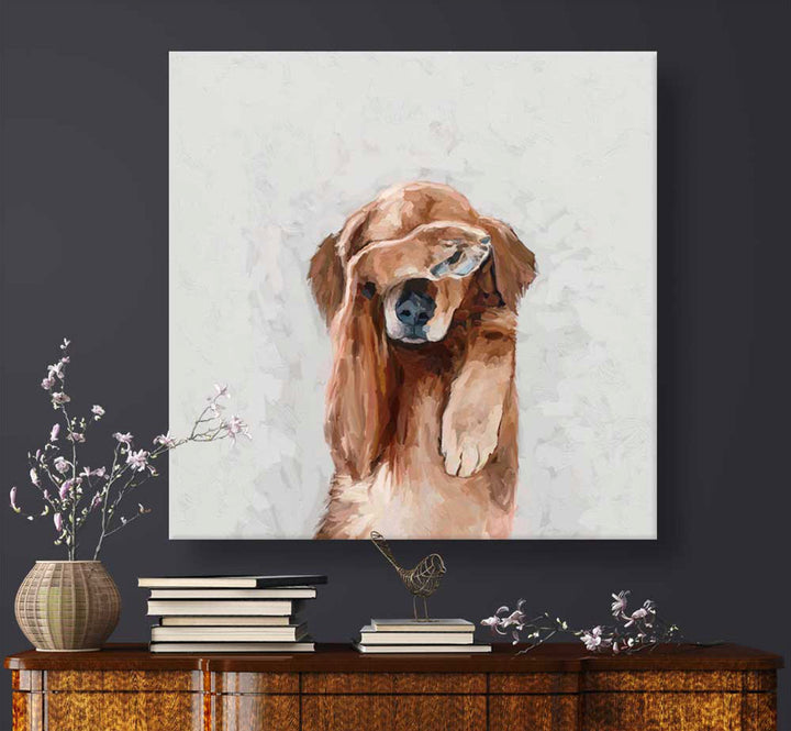 Best Friend - Long Day Retriever Stretched Canvas Wall Art