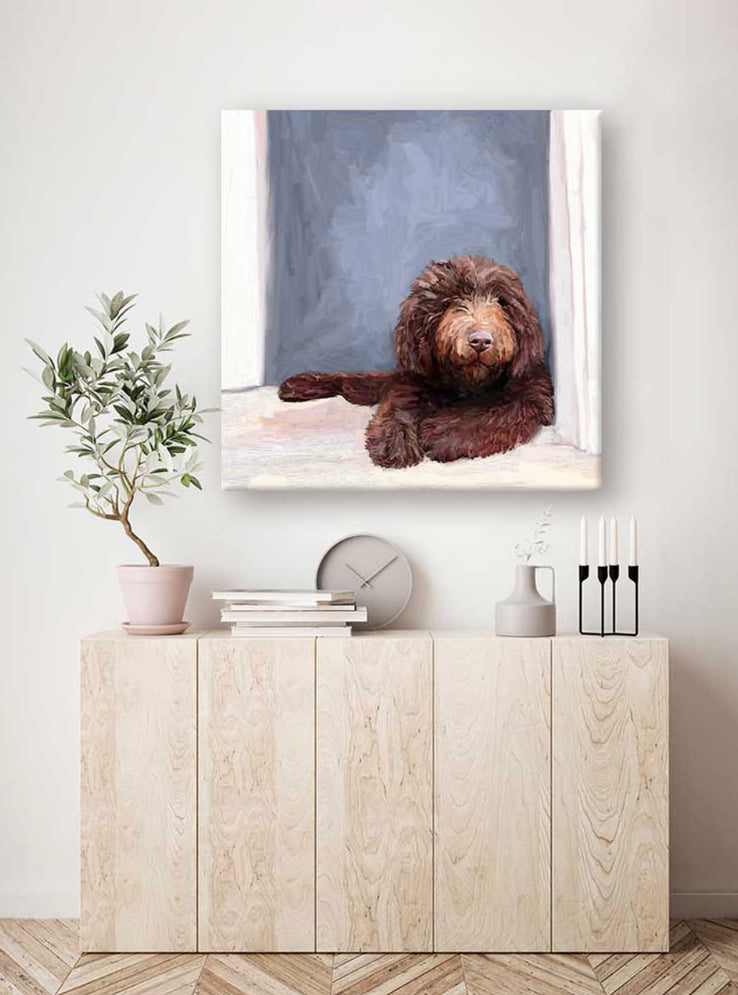 Best Friend - Chocolate Doodle Stretched Canvas Wall Art