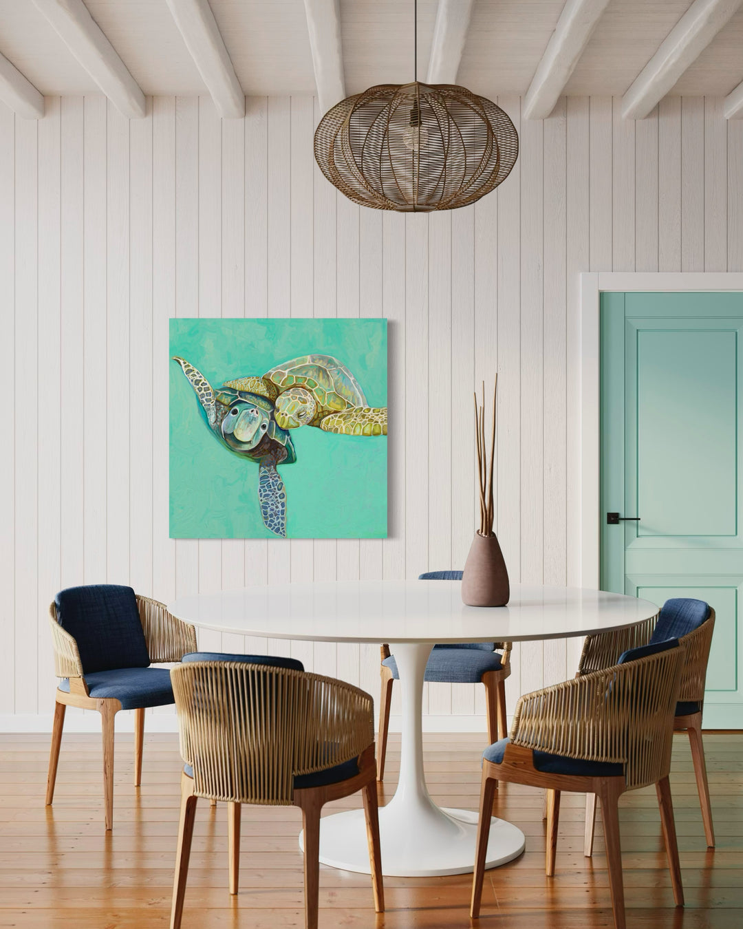 Honeymoon Sea Turtles Canvas Wrap