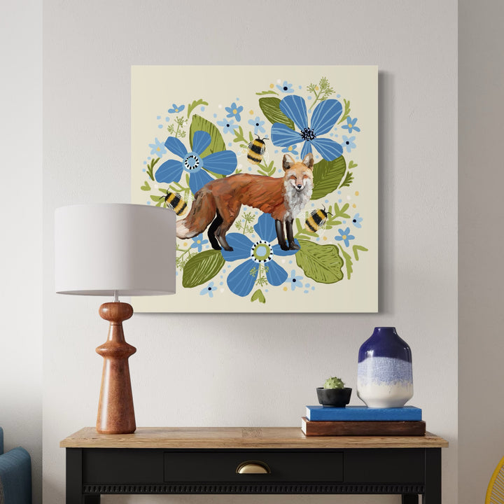 Floral Fox Canvas Wrap