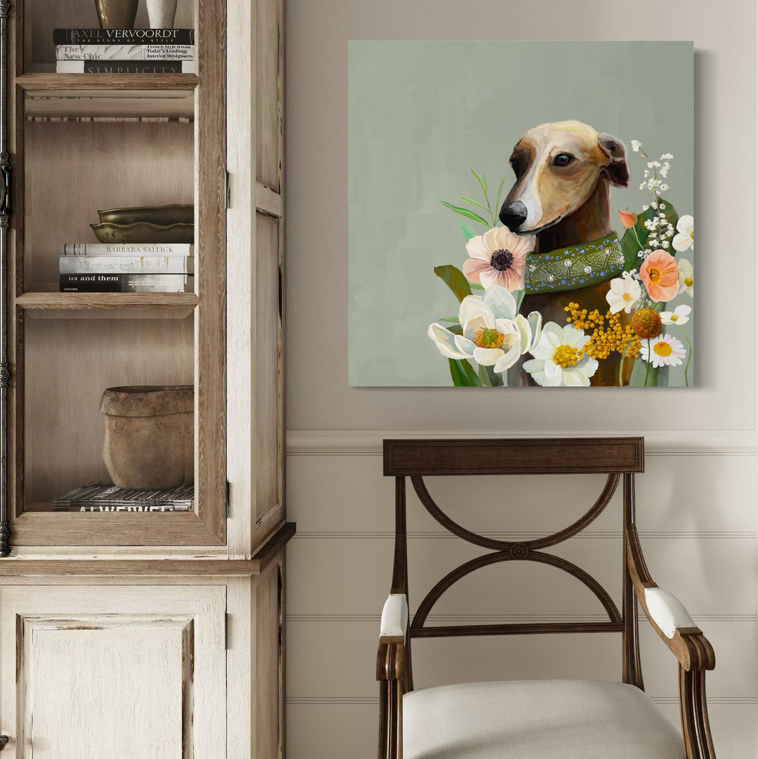 Floral Whippet Canvas Wrap